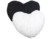 2 coussins cœur paillettes et velours, coloris noir & argent