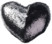 coussin déco forme coeur avec paillettes grises et noires pour salon chambre fille