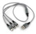 Câble Micro-USB / USB-C / Lightning vers USB-A 60 cm avec gaine textile grise enroulé sur lui-même