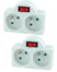 Image article 2 adaptateurs secteur avec 2 prises 230 V et interrupteur