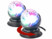 Lot de 2 boules disco rotatives avec effets lumineux RVB.