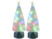 Image article 2 sapins de Noël enneigés avec LED multicolores à piles