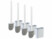 Image article 4 brosses pour WC en silicone - coloris blanc/gris