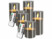 Image article 6 bougies LED en cire en 3 tailles avec photophore fumé