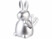 Image article Statue de lapin animée à pile - coloris argent