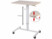 Image article Bureau assis/debout manuel avec roulettes - aspect bois
