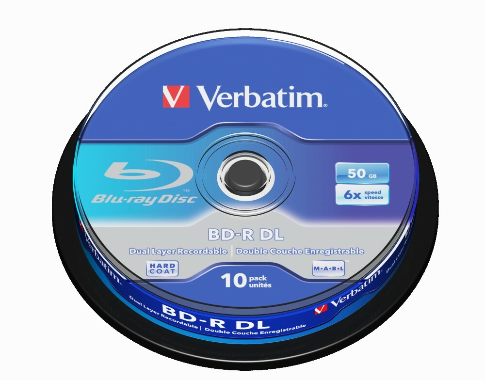 Blu Ray vierges double couche (x10), capacité 50Go Verbatim, Blu Ray