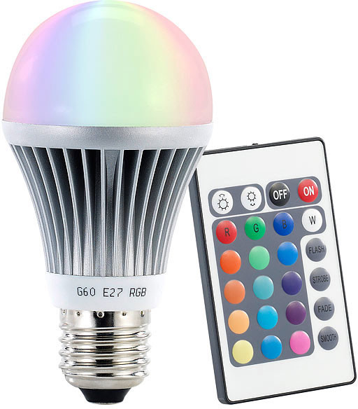 Ampoule LED couleur (E27 grosse vis) avec Pearl.fr