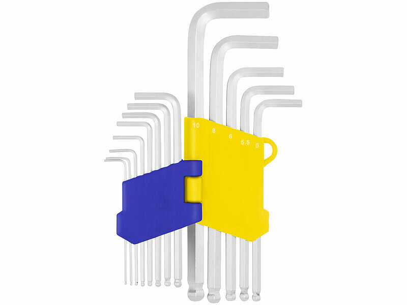 GETLITOOL 13 PCS Clés Allen étriques Clés Hexagonales à Bout Sphérique Antirouille 1,27, 1,5, 2