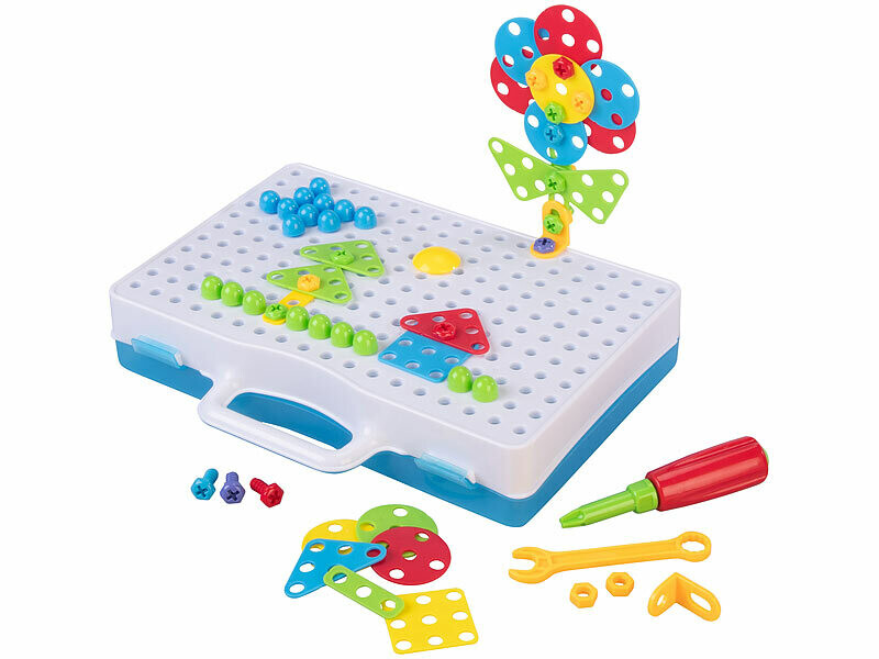 Kit De Mosaïque UieaMsio – 240 Perles à Enfiler Et 10 Planches Colorées, Jeu éducatif Créatif En Bois Pour Enfants Dès 2 Ans