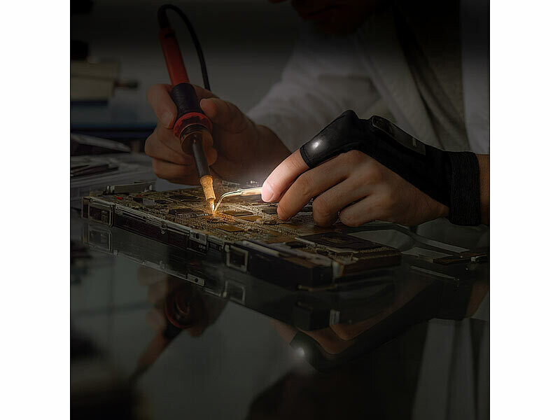 BIBEZE Gants De Lampe De Poche Rechargeables Avec LED Aux Doigts Pour Électriciens, Mécaniciens Et Bricolage