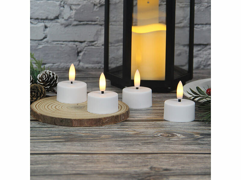 6 Bougies LED Chauffe-plat Rechargeables USB - Télécommande, Minuterie 2/4/6/8h - Flamme Vacillante Réaliste - Pour Décoration Maison, Mariage, Noël - 3