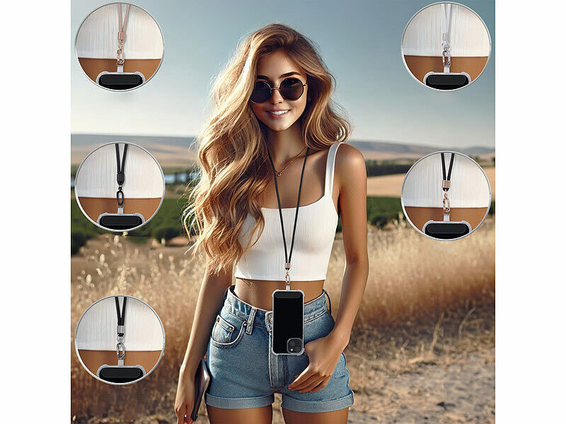 Lot De 2 Cordons Tour De Cou Pour Téléphone – Chaîne Métal Avec Pinces Universelles | Accessoire Pratique Et Stylé - 13