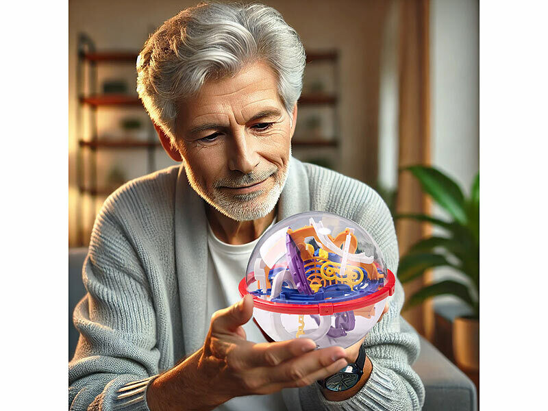 Vroomoto Boule de Labyrinthe 3D éducative, Améliore L'intellect, Développe la Patience, Jeu Interactif en Plastique pour Enfants (56 Obstacles