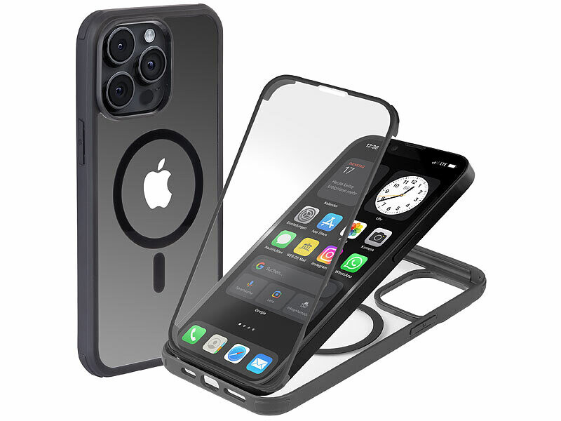 Coque MagSafe - HQSELECTION - iPhone 14 - Transparent - 2 Verres Trempés - Protection Caméra - Téléphonie