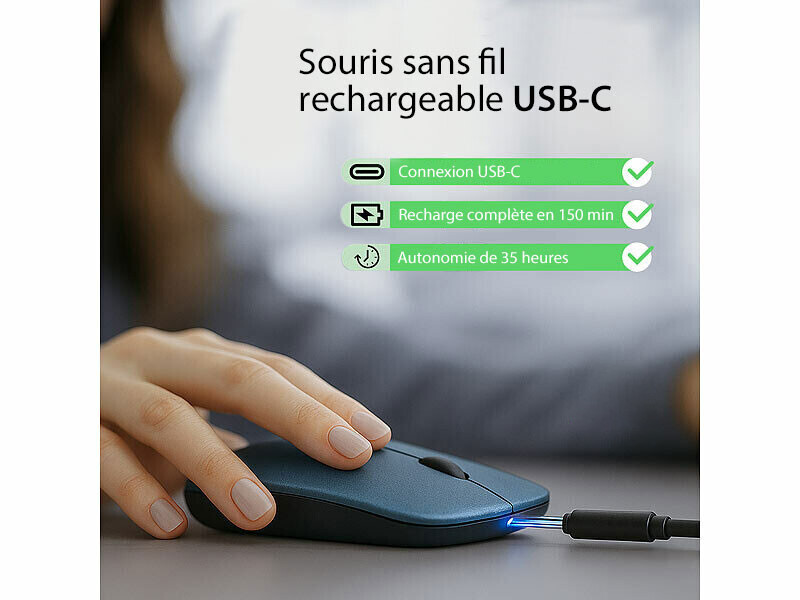 Mini Souris wireless - sans fil- Drift 2 Noir - Bleu S-290BL Advance