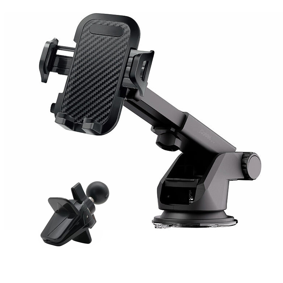 Support Smartphone ESSENTIELB Pour Grille D’aération Voiture - Fixation Ventouse, Noir, Neuf