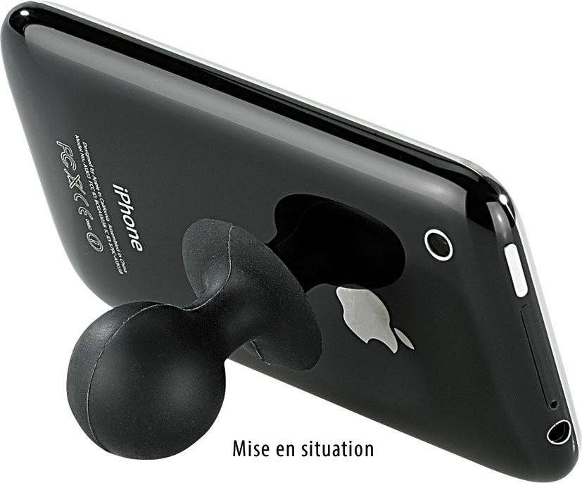 Support Téléphone Portable, Support de bureau universel en aluminium - Noir