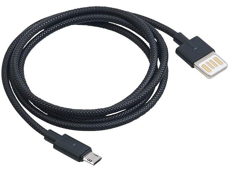Câble de données/chargement Micro USB vers USB à angle de 29 cm à 90 d