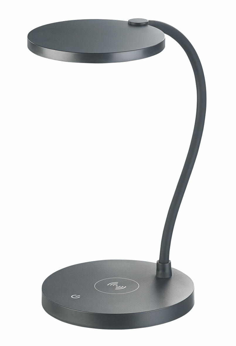 Lampe de bureau LED avec variateur et chargeur Qi dans le socle Lunartec, Lampes de bureau