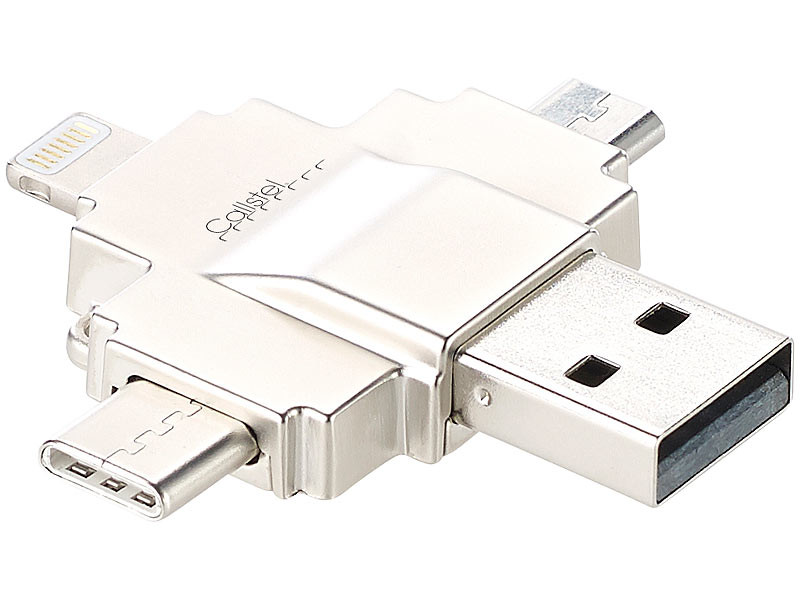 Lecteur Micro Sd avec Lightning / Micro-USB / USB type C / USB 2.0