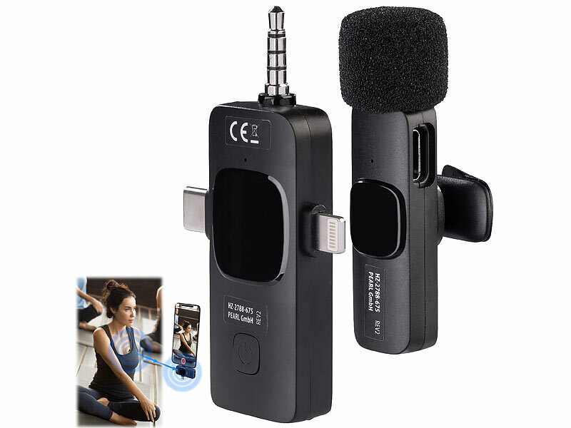 Micro Cravate Sans Fil Double - Kit Avec Support Téléphone, Idéal Pour Interviews Et Streaming