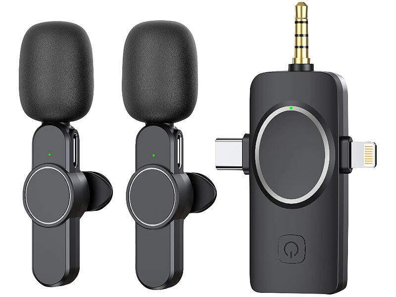 Microphone Sans Fil Type C – Micro K8 Noir Pour Smartphone, Compatible Large