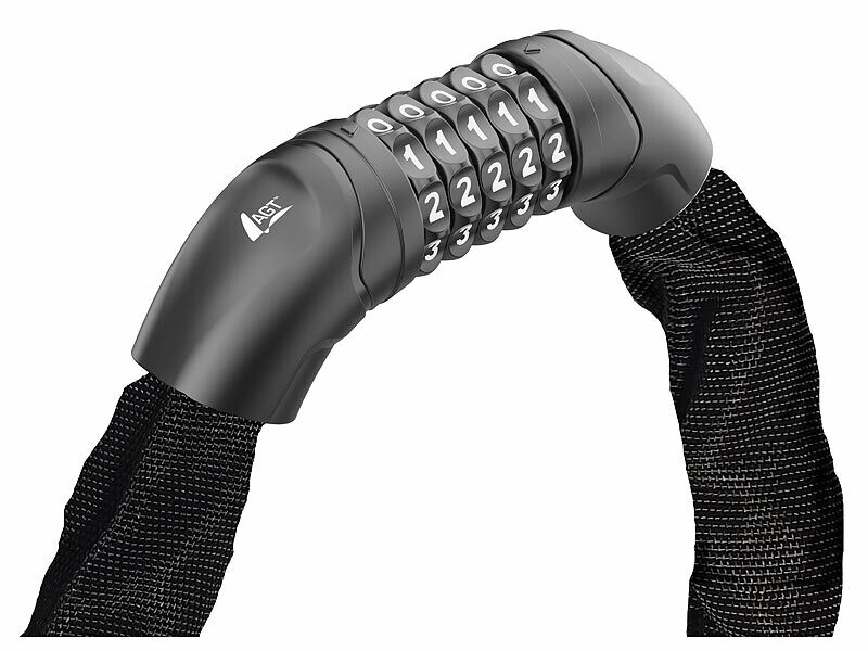 antivol pour vélo, Rouge Noir, en Acier, à Combinaison, Broche à 5