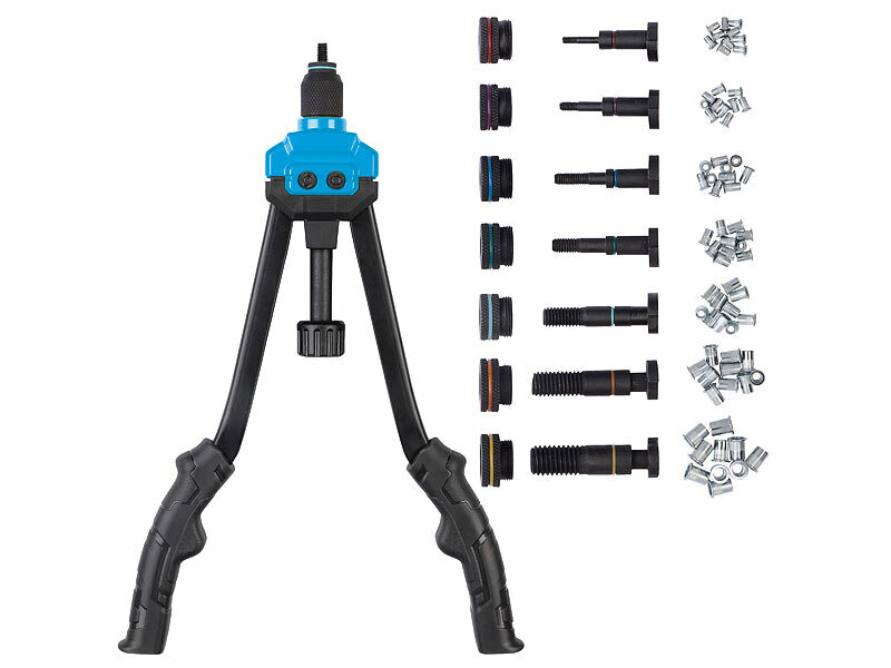 Pince à riveter 40 cm pour inserts filetés avec 80 rivets | Outillage à ...