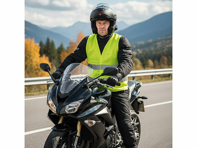 Prowiste Lot De 4 Gilets Jaunes De Sécurité Avec Sac – Certifiés ISO 20471, Valables En Europe – Idéal Voiture, Panne, Chantier - Taille Unique
