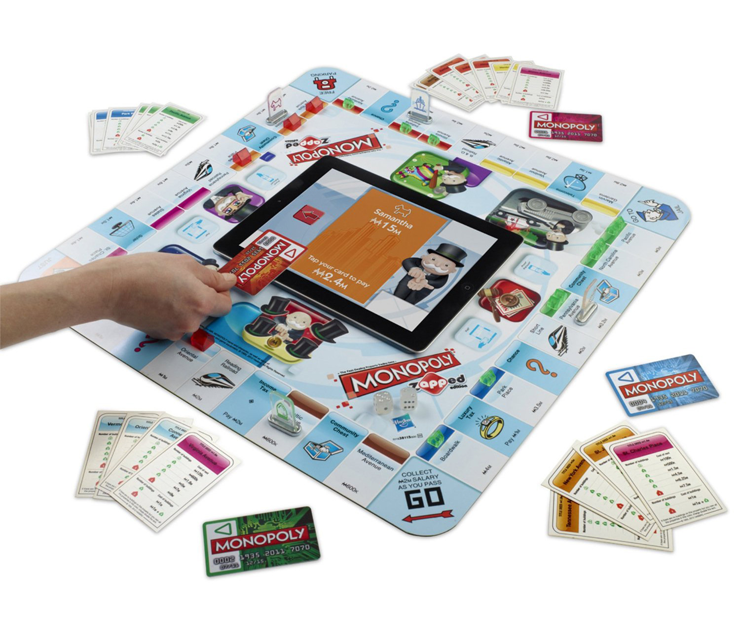 Monopoly Zapped : jeu de Société Famille interactif avec iPad, Monopoly