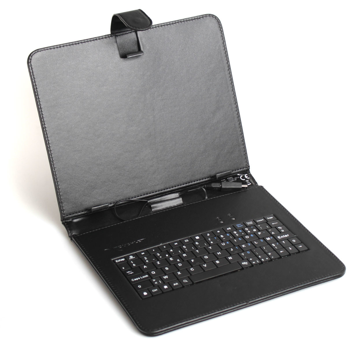Étui pour tablette 7' avec clavier microUSB intégré, aspect cuir, 7-8 /  iPad Mini