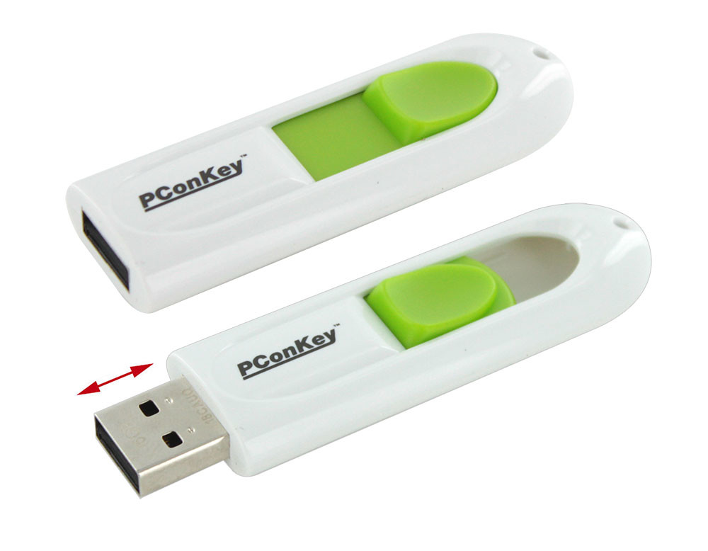 Clé USB 2.0 capacité 16 Go; rétractable, couleur Vert : UPD-116, Clés USB  2.0