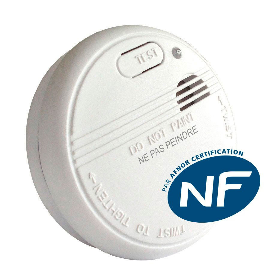 Détecteur de fumée (DAAF) pas cher, norme EN14604 et NF