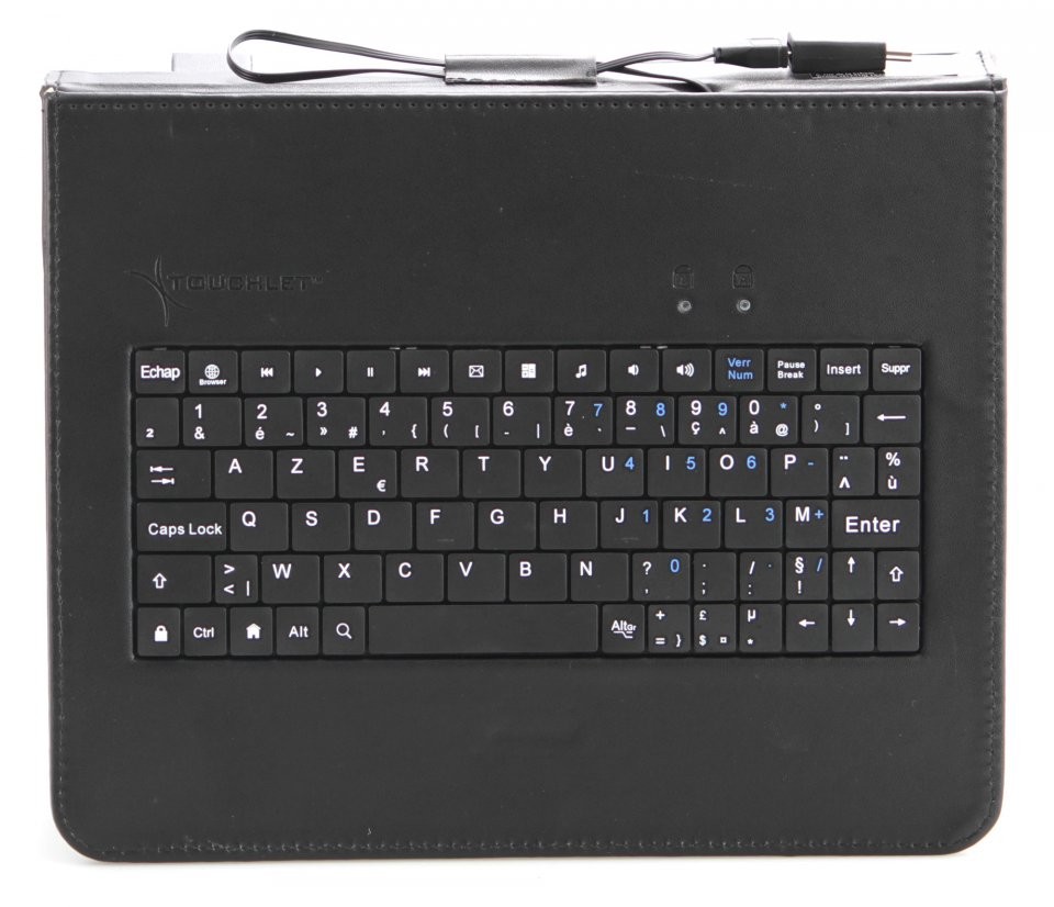 Housse aspect cuir pour tablette 7 à 9,7'' avec clavier intégré, 9 et +  / iPad