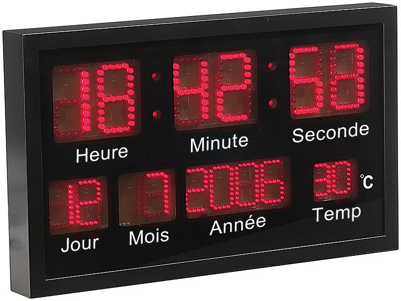 Acheter Horloge solaire de voiture avec horloge numérique d'affichage de  température de date d'heure LCD pour la décoration de voiture