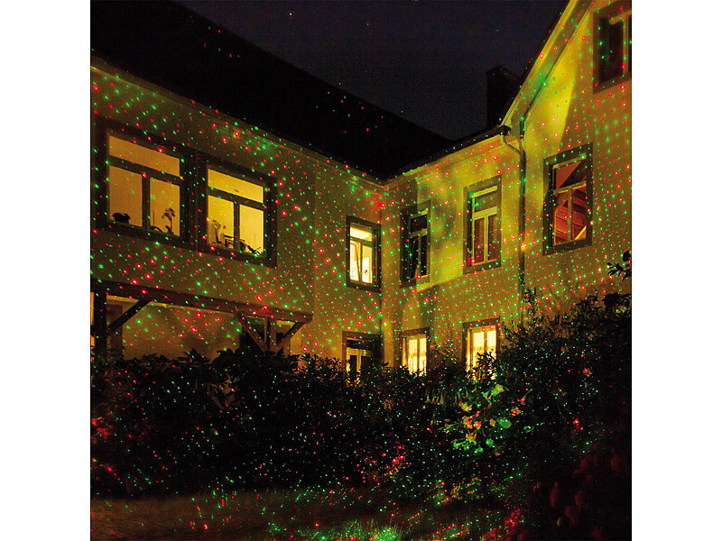 Projecteur premium laser Rouge/Vert pour façade effet pluie d'étoiles, Lampes d'ambiance