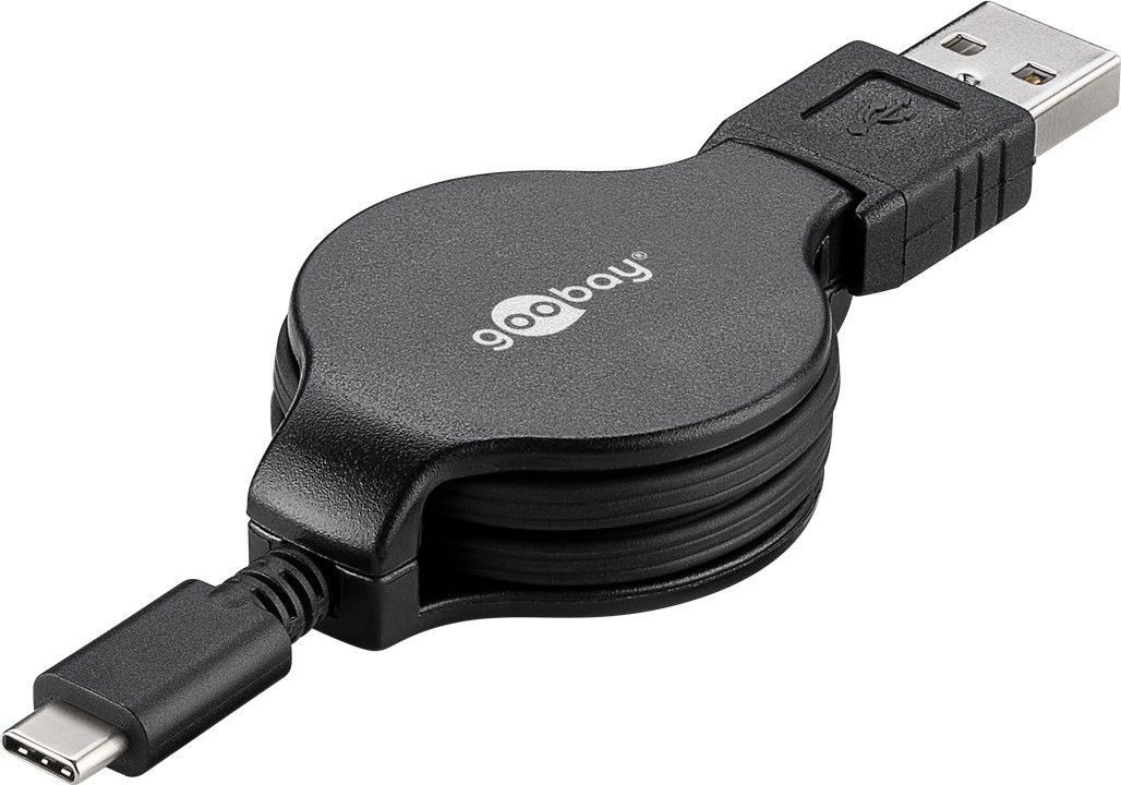 Chargeur rapide rétractable pour voiture, câble USB Type C