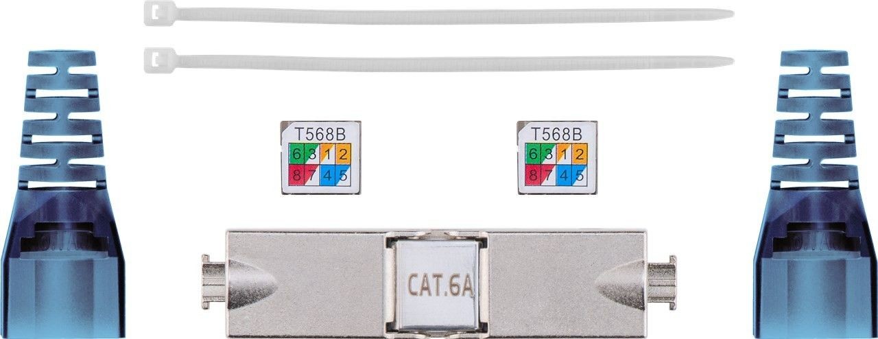 Coupleur de câble réseau kwmobile - Pour câbles ethernet RJ45 et CAT6A -  Boîtier
