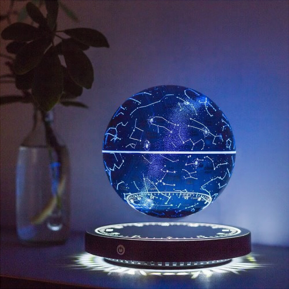 Lune en auto-lévitation bicolore sur base acier avec induction