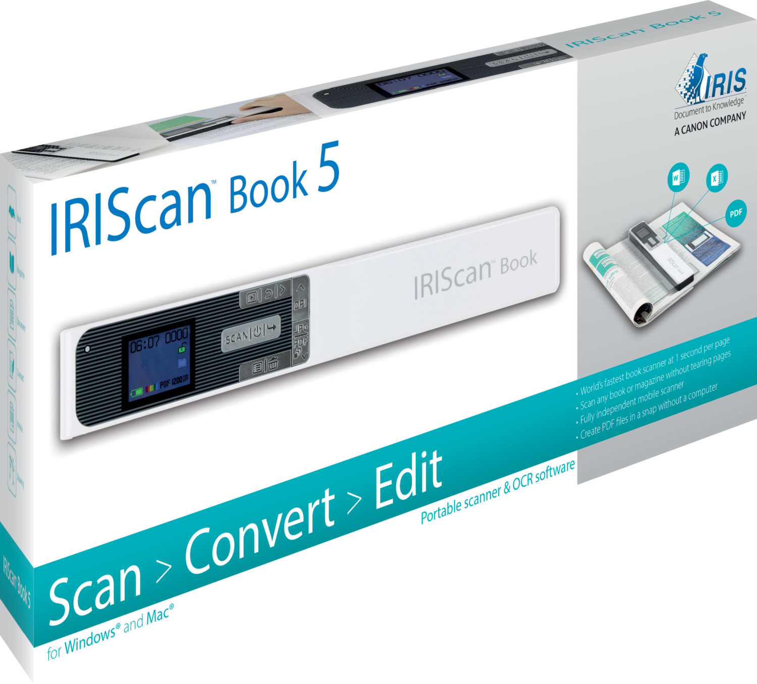 Scanner A4 autonome IRIScan Book 5 pour livres et magazines
