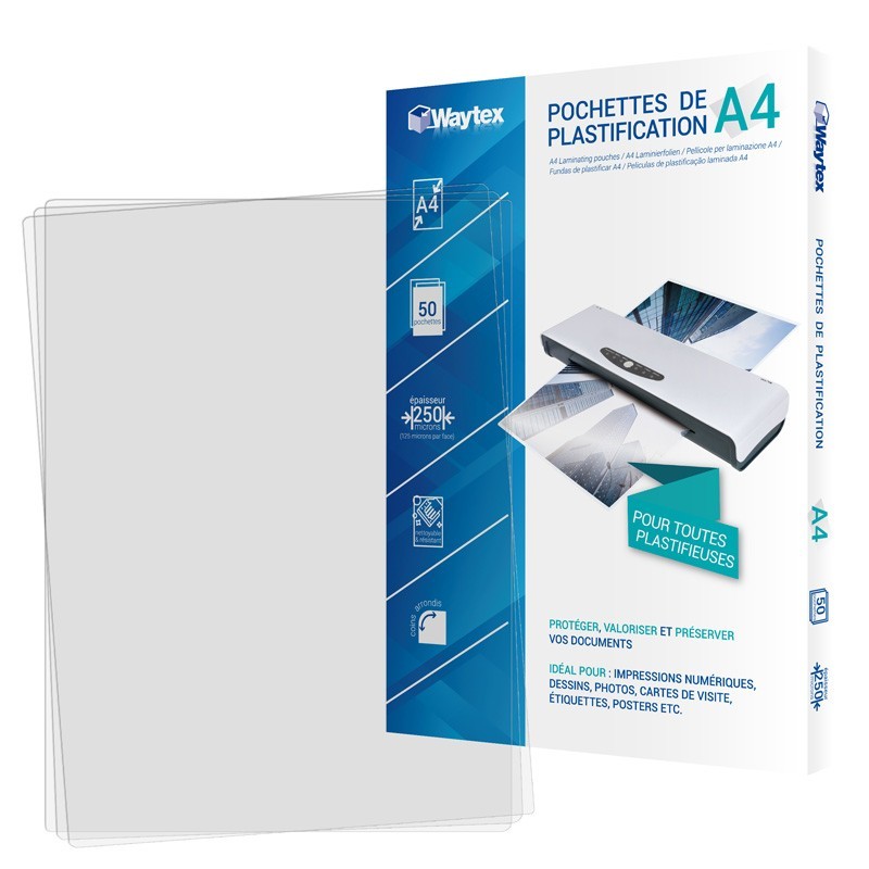 Lot De 25 Pochettes De Plastification à Chaud - Format A4, 80 Microns, Transparentes Haute Qualité