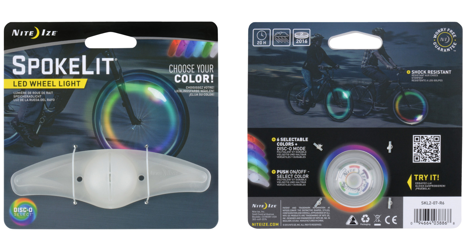 Balise lumineuse LED 6 Couleurs pour roue de Vélo SpokeLit NiteIze, Sécurité vélo