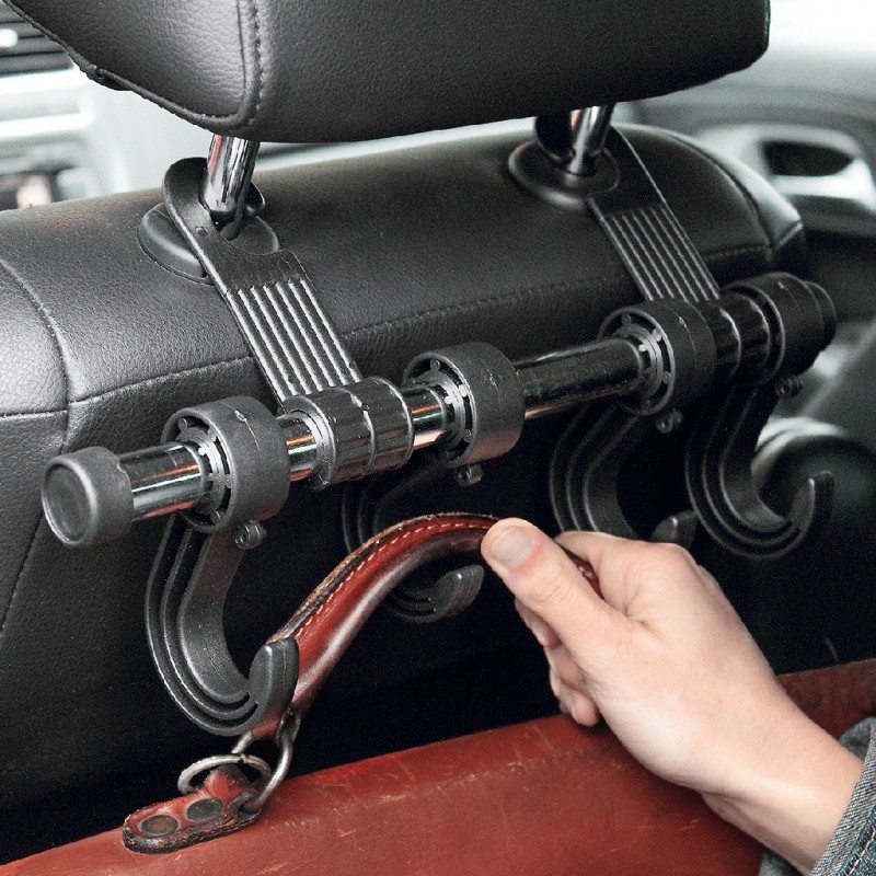 Crochets Organisateur D’appui-tête Voiture – Lot De 2, Design Avec Nœud – Pour Sacs, Sacs à Dos, Accessoires – Installation Sans Outils