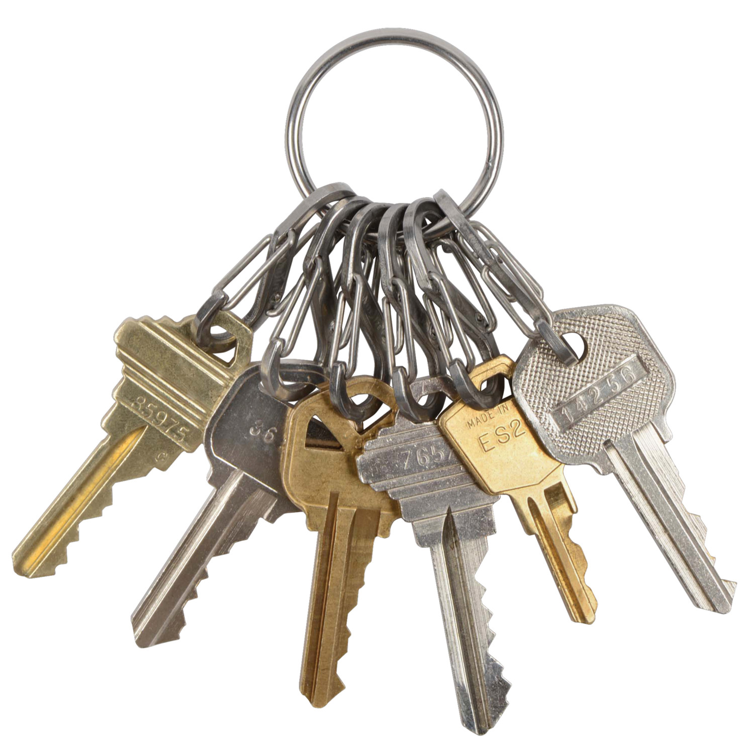 Porte-clés avec 6 double Mousquetons en Inox NiteIze S-Biner, Porte-clés