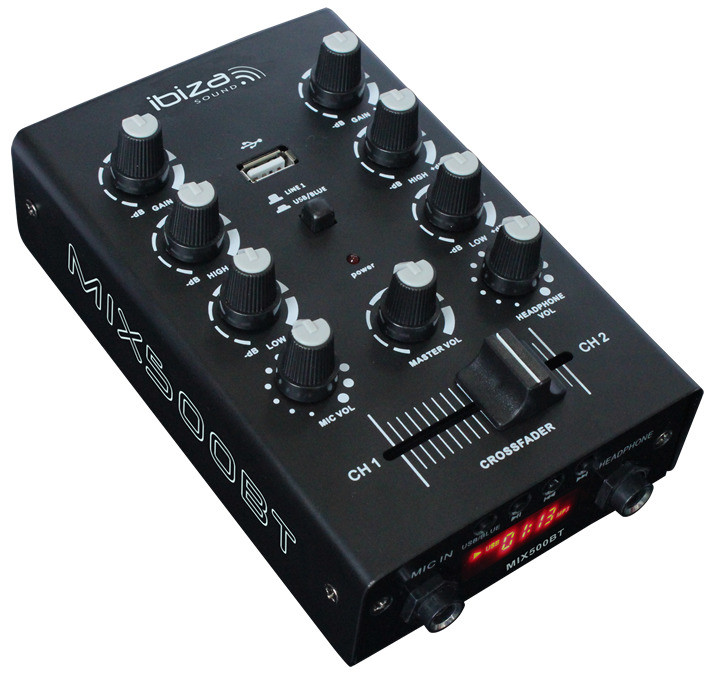 Deqube - Table de mixage DJ avec différentes bases et effets, comprend une  boule lumineuse disco, connexion Bluetooth aux appareils, couleur noire