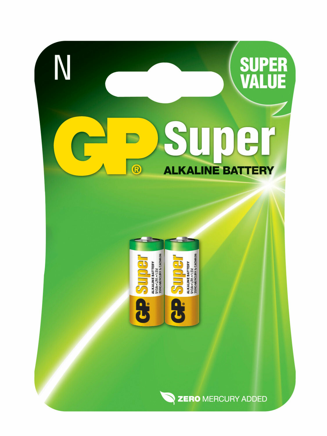 Pack de 2 piles type N (LR1) GP Super Alkaline sans Mercure