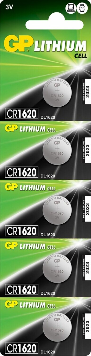 Pack de 5 piles bouton Lithium 3V - CR1620 => Livraison 3h gratuite* @  Click & Collect magasin Paris République
