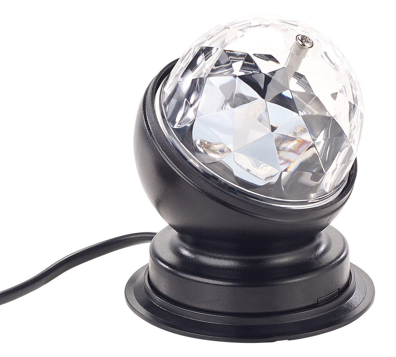 Lampes à boule disco de 10,2 cm à double tête tournante RVB alimentée par  câble USB, lampe d'ambiance LED rotative à 360 degrés pour Noël, danse,  bar, décoration d'intérieur (blanc) : 