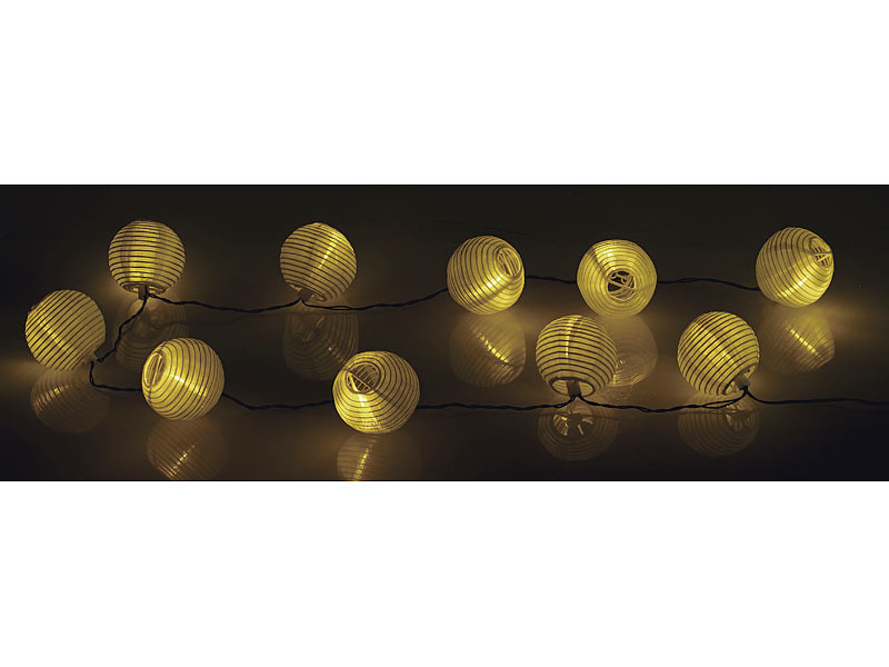 DEL Guirlande Électrique lampion avec 20 Lumières Blanc chaud longueur 10,75 M